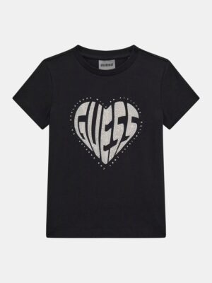 Guess Kids T-shirt logo con strass Bambina