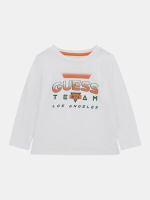 Guess T-shirt stampa logo frontale Bianca Bambini