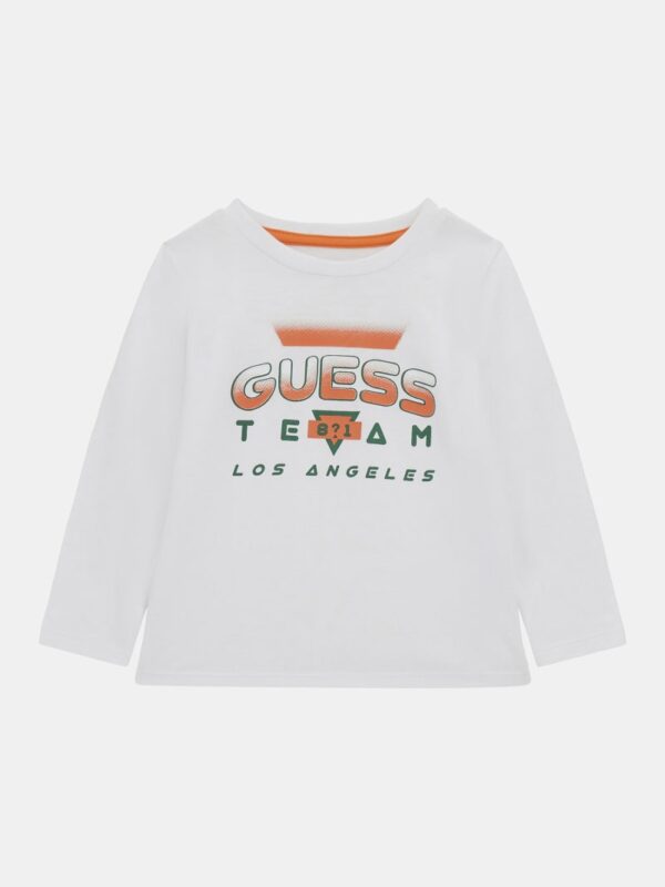 Guess T-shirt stampa logo frontale Bianca Bambini