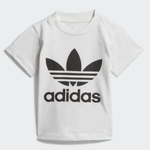 Adidas Trefoil Tee T-shirt Bianca Nera Bambino