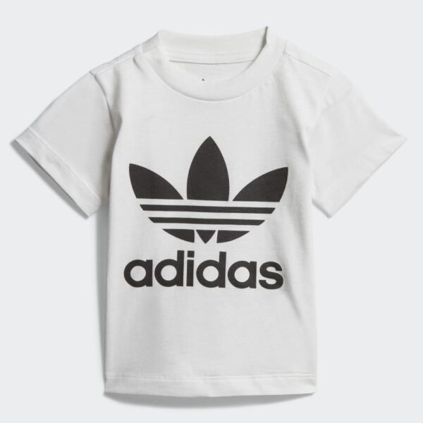 Adidas Trefoil Tee T-shirt Bianca Nera Bambino