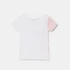 Guess T-shirt bicolore per bambina mini nei colori bianco e rosa pallido con loghi