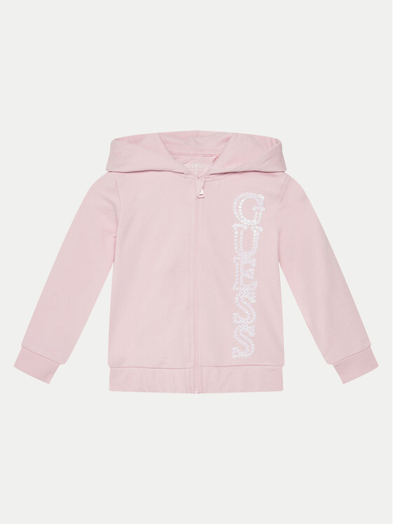 Guess Felpa Con Cappuccio Rosa Regular Fit Bambina