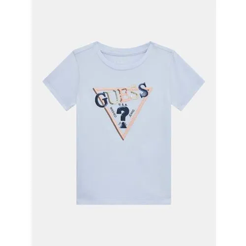 Guess Kids T-shirt con logo triangolare Azzurra Bambino